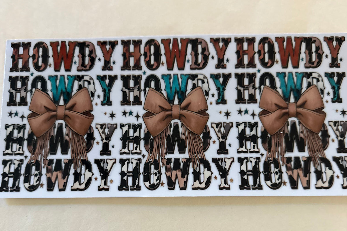 Howdy with Bows Cup Wrap