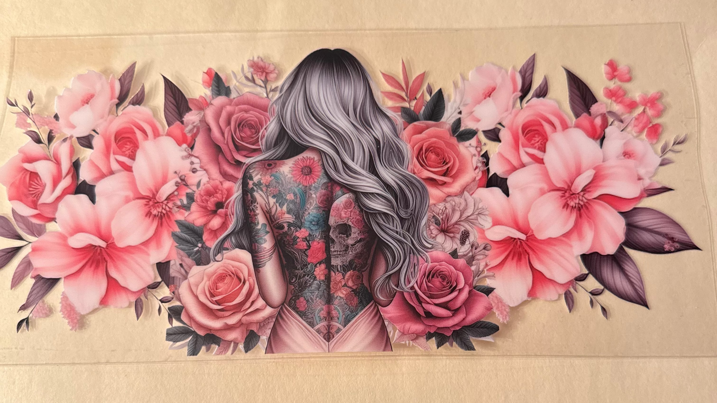 Women with flowers cup wrap