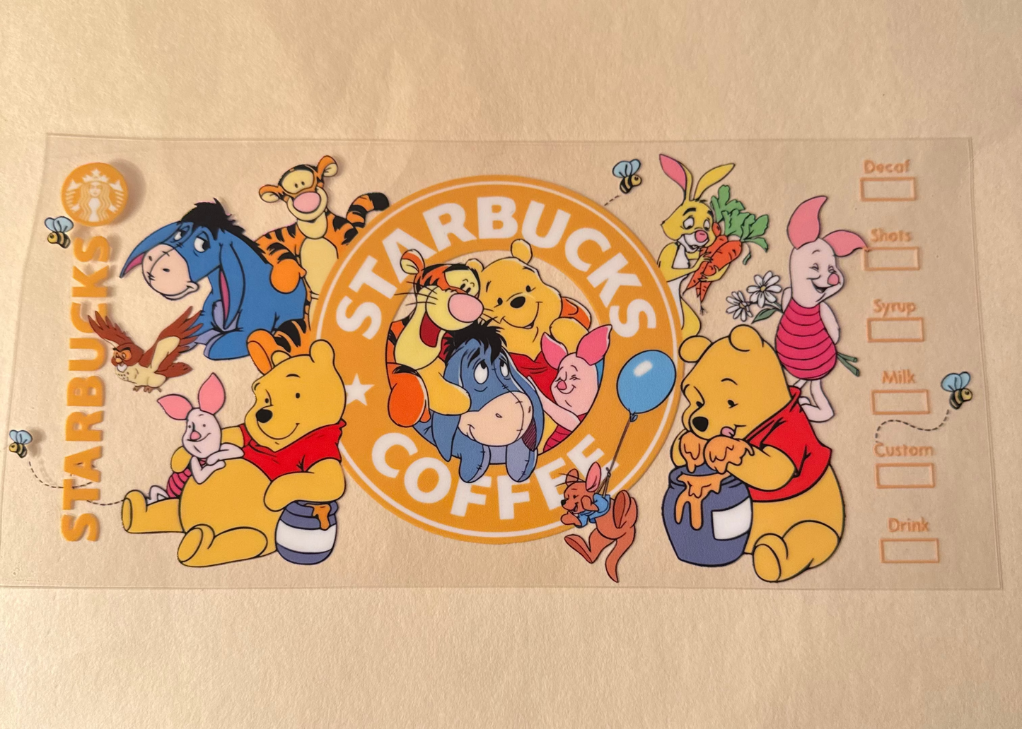 Winnie the Pooh and Friends Starbucks Cup Wrap