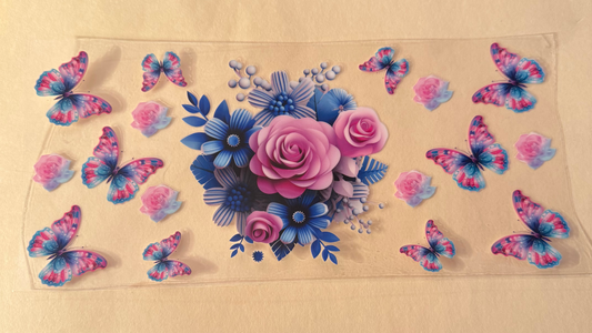 Flowers and butterflies cup wrap