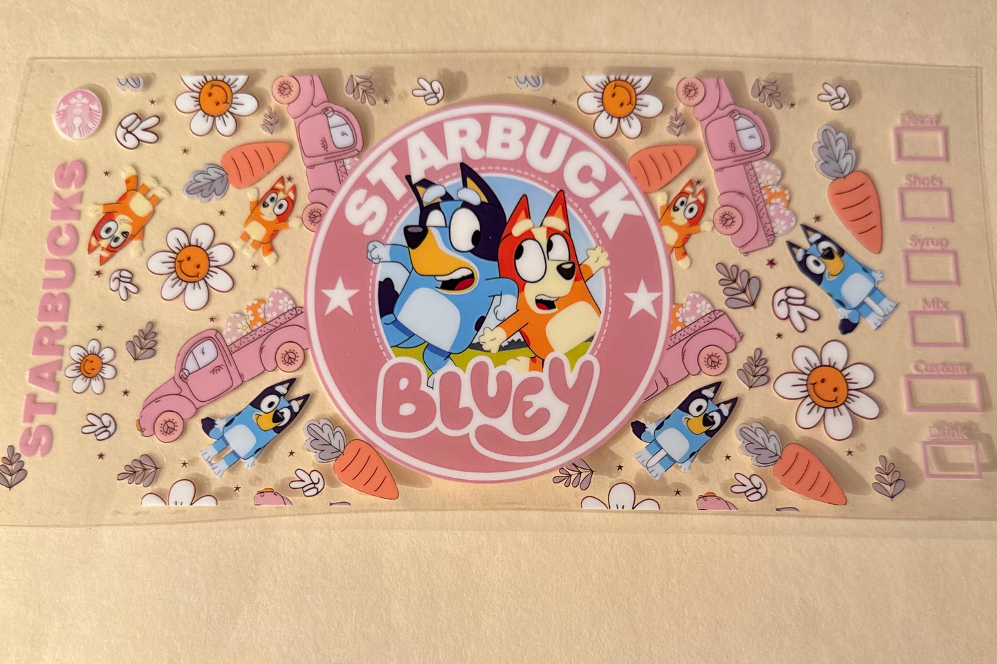Bluey cup wrap