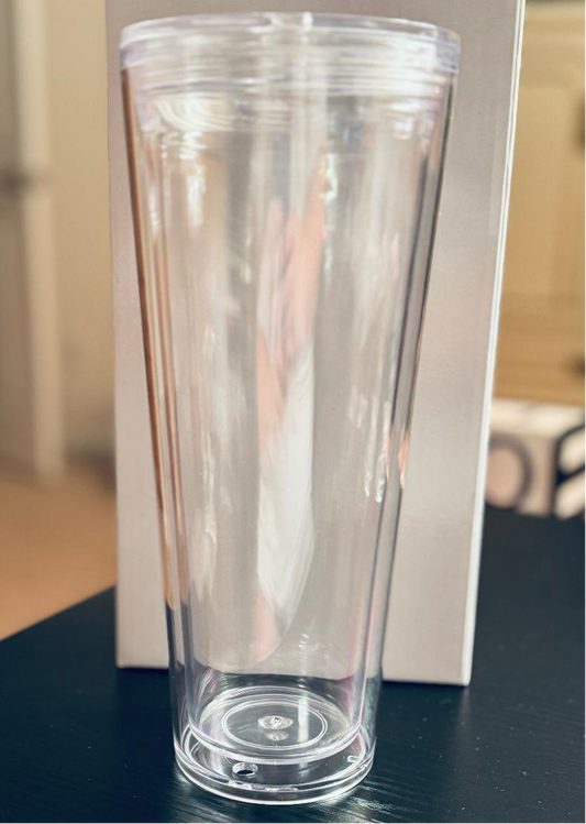 24oz plastic snow globe tumbler