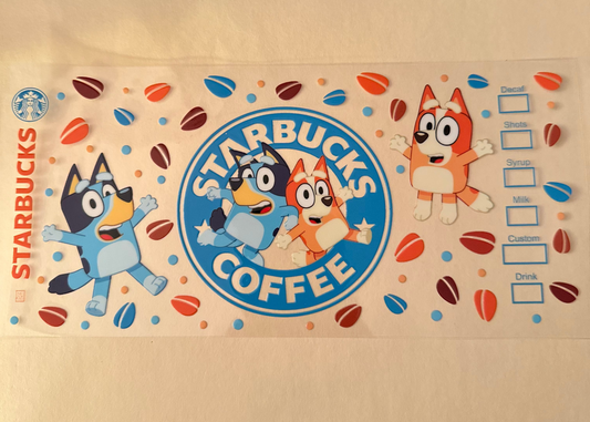 Bluey Starbucks Cup Wrap