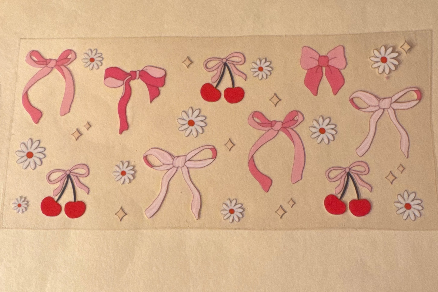 Ribbons with cherries cup wrap