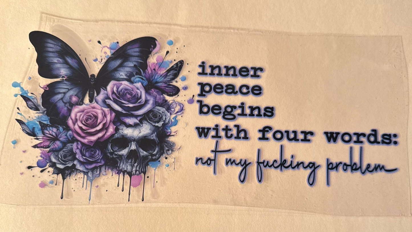 Butterflies, roses and skull cup wrap