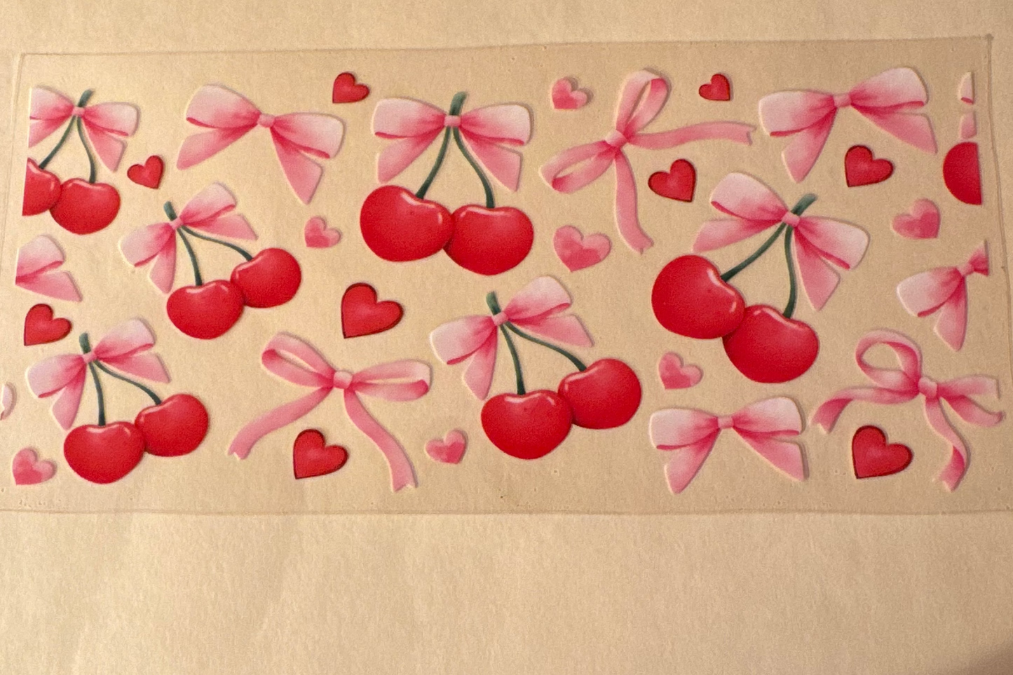 Ribbons with cherries cup wrap