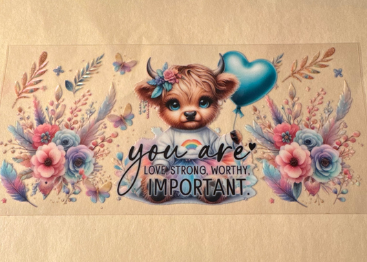 Highland Cow with a quote
