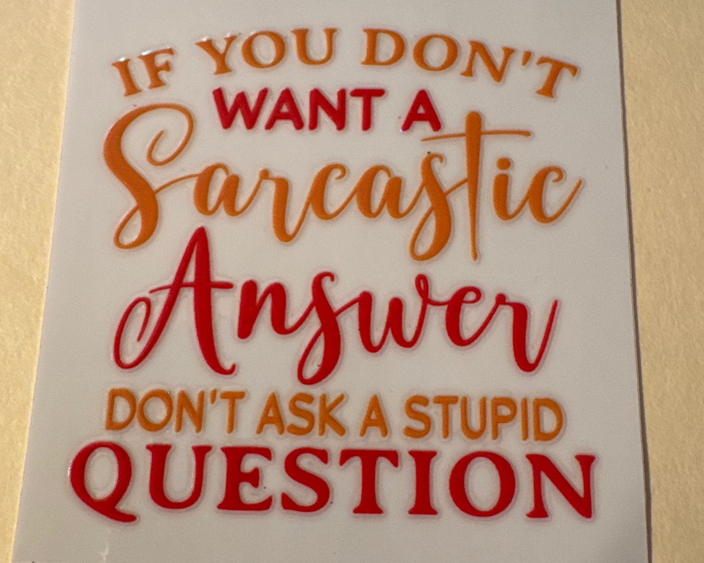 Decals - saying