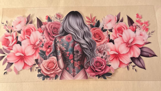 Women with flowers cup wrap