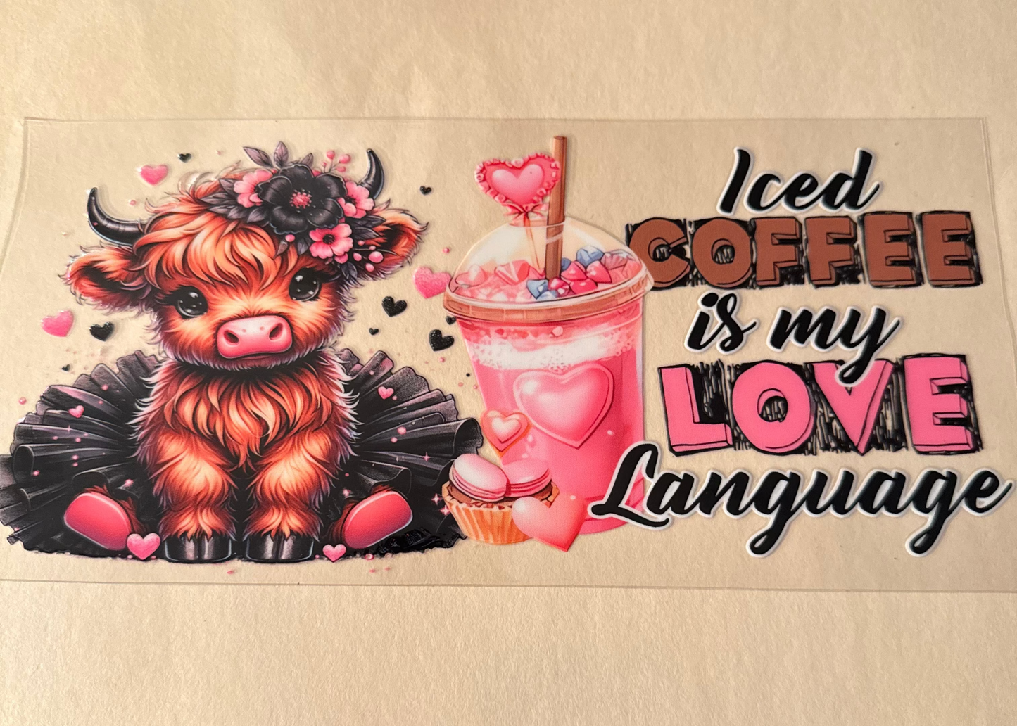 Highland Cow Iced Coffee Cup Wrap