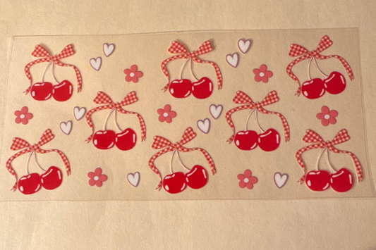 Ribbons with cherries cup wrap